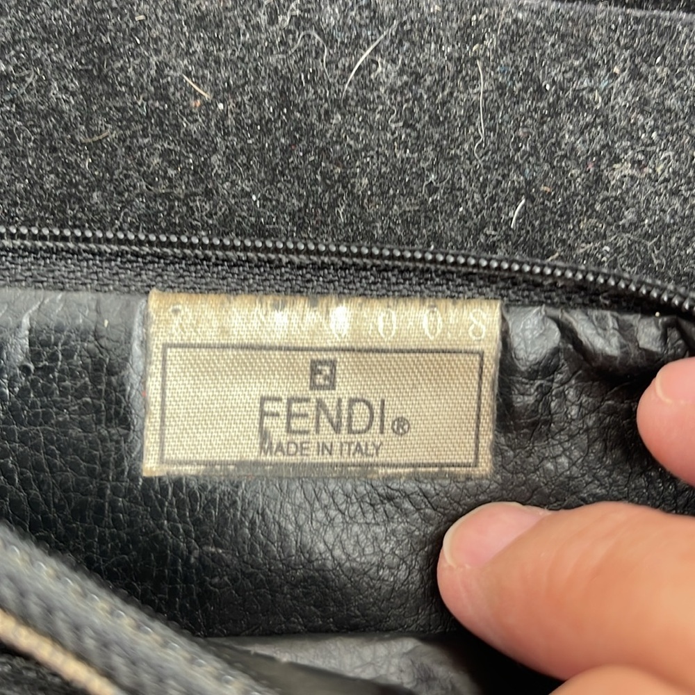 Fendi Authentic Vintage Penguin Stripe Tobacco 3 Zip Clutch/Pouch.MA100 - Picture 11 of 15